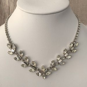 B.David Vintage Rhinestone Marquis Necklace 17.5”